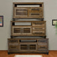 51" Brown Solid Wood Cabinet Enclosed Storage Distressed TV Stand