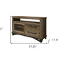 51" Brown Solid Wood Cabinet Enclosed Storage Distressed TV Stand