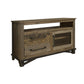 51" Brown Solid Wood Cabinet Enclosed Storage Distressed TV Stand