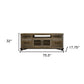 76" Brown Solid Wood Cabinet Enclosed Storage Distressed TV Stand