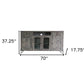70" Gray Solid Wood Cabinet Enclosed Storage Distressed TV Stand