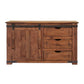 50" Brown Solid Wood Enclosed Storage Distressed TV Stand
