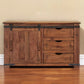 50" Brown Solid Wood Enclosed Storage Distressed TV Stand