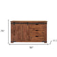 50" Brown Solid Wood Enclosed Storage Distressed TV Stand
