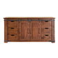 60" Brown Solid Wood Enclosed Storage Distressed TV Stand