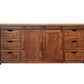 70" Brown Solid Wood Enclosed Storage Distressed TV Stand