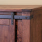 60" Brown Solid Wood Cabinet Enclosed Storage Distressed TV Stand