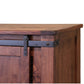 70" Brown Solid Wood Cabinet Enclosed Storage Distressed TV Stand