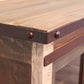 79" Brown Solid Wood Cabinet Enclosed Storage Distressed TV Stand