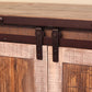 79" Brown Solid Wood Cabinet Enclosed Storage Distressed TV Stand