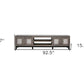 93" Gray Solid Wood Cabinet Enclosed Storage Distressed TV Stand