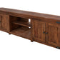 93" Brown Solid Wood Cabinet Enclosed Storage Distressed TV Stand