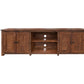 93" Brown Solid Wood Cabinet Enclosed Storage Distressed TV Stand