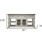 70" Ivory Solid Wood Open shelving Distressed TV Stand