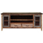 76" Brown Solid Wood Cabinet Enclosed Storage Distressed TV Stand