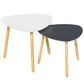 Set of Two 22" Oak And Gray and White Nested Tables