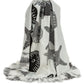 52" X 67" Ivory and Gray Woven Cotton Coastal Seashell Throw Blanket with Fringe