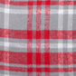 16" Red and White Plaid Cotton Throw Pillow