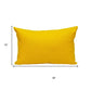 12" X 18" Yellow Cotton Lumbar Throw Pillow