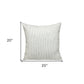 20" Brown and White Striped Cotton Throw Pillow