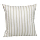 16" Taupe and White Striped Cotton Throw Pillow