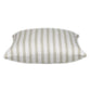 16" Taupe and White Striped Cotton Throw Pillow