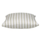 16" Taupe and White Striped Cotton Throw Pillow