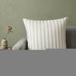 16" Taupe and White Striped Cotton Throw Pillow