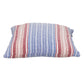 16" Blue and Red Striped Cotton Throw Pillow