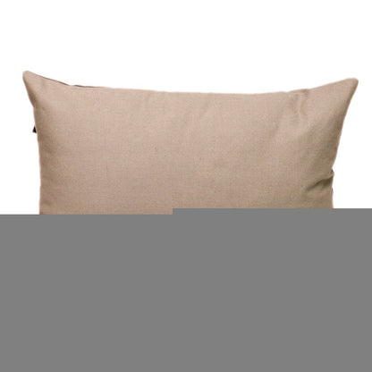 12" X 18" Gray Cotton Throw Pillow