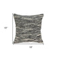 18" Beige and Black Striped Cotton Throw Pillow