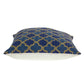 20" Blue and Brown Quatrefoil Wool Throw Pillow With Embroidery