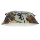 20" Blue and Beige Floral Wool Throw Pillow With Embroidery