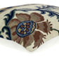 20" Blue and Beige Floral Wool Throw Pillow With Embroidery