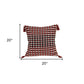 20" Red and Black Cotton Throw Pillow with Tassels