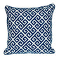 20" Blue Greek Key Cotton Throw Pillow