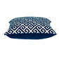 20" Blue Greek Key Cotton Throw Pillow