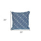 20" Blue Greek Key Cotton Throw Pillow