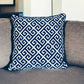 20" Blue Greek Key Cotton Throw Pillow