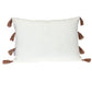 14" X 20" Beige and Brown Southwestern Cotton Throw Pillow With Tassels
