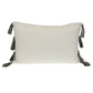 14" X 20" Beige and Black Southwestern Cotton Throw Pillow With Tassels