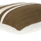 18" Brown And White Cotton Striped Throw Pillow
