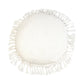 18" X 18" White Round Cotton Throw Pillow with Fringe