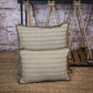 14" X 20" Green and White Cotton Lumbar Throw Pillow with Fringe