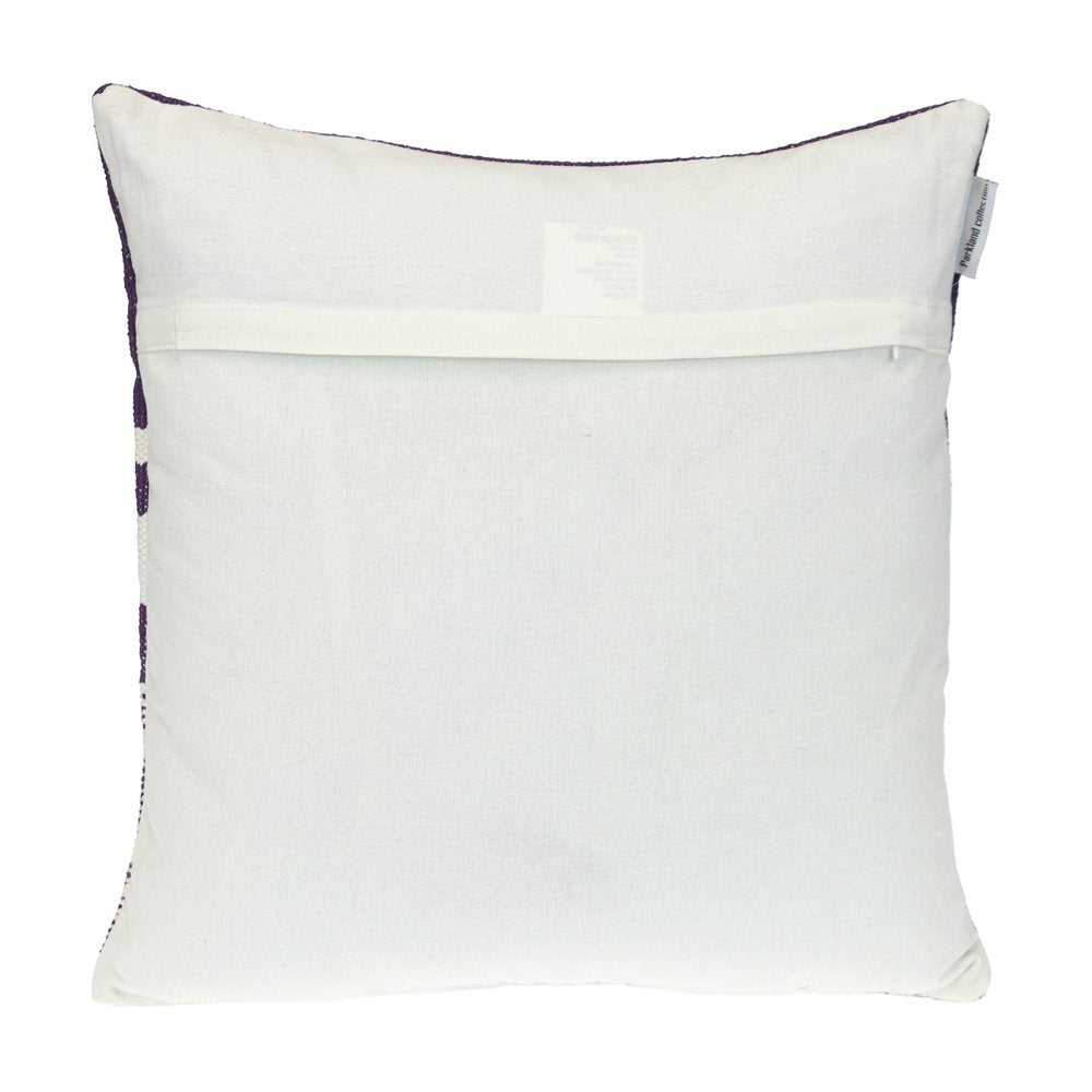 18" Purple and White Cotton Throw Pillow