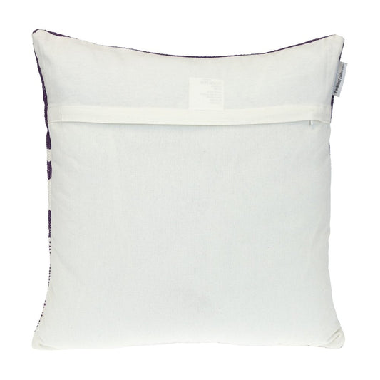 18" Purple and White Cotton Throw Pillow