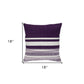 18" Purple and White Cotton Throw Pillow