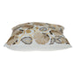 22" Gold and White Floral Cotton Throw Pillow With Embroidery