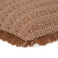 14" X 20" Brown and White Cotton Lumbar Throw Pillow with Fringe