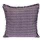 24" Purple and White Cotton Throw Pillow with Fringe